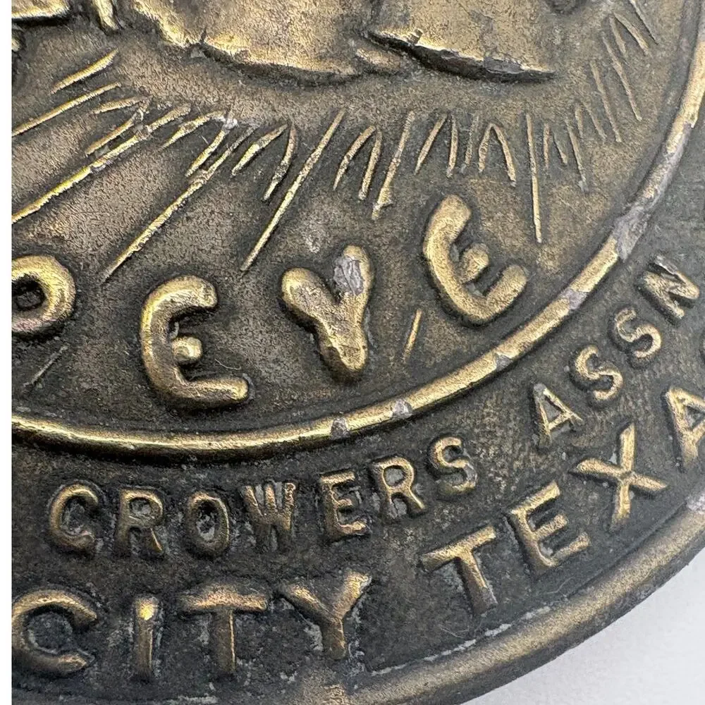 1970’s Popeye Spinach Growers Association Brass Belt Buckle
